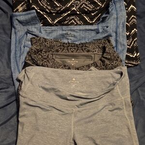4 Pairs Athleta Patterned and Solid Leggings Set